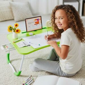 LAPTOP/DESKTOP: Large GREEN & Portable w/Cup Holder & Drawer, NIB